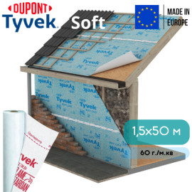 Супердифузійна мембрана Tyvek Soft 1,5х50 м - 7
