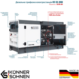 Дизельна трифазна електростанція KS 33-3XM - 2
