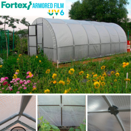 Плівка армована теплична Fortex 6 x 25 м, 150 м2, 180 г/м2, прозора, УФ 6%  - 19