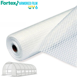 Плівка армована теплична Fortex 6 x 25 м, 150 м2, 180 г/м2, прозора, УФ 6%  - 7