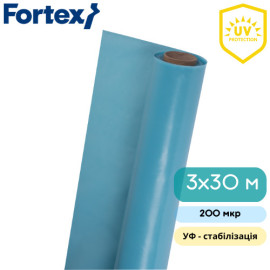 Поліетиленова плівка Fortex 3м*30 м (90 м.кв) 200 мкр УФ-стабілізація синя - 1