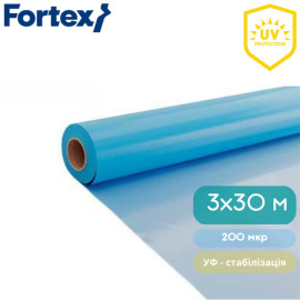 Поліетиленова плівка Fortex 3м*30 м (90 м.кв) 200 мкр УФ-стабілізація синя - 3
