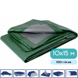 Тент Fortex поліпропіленовий захисний ламінований 10x15 м 100 г./м.кв зелений - 4