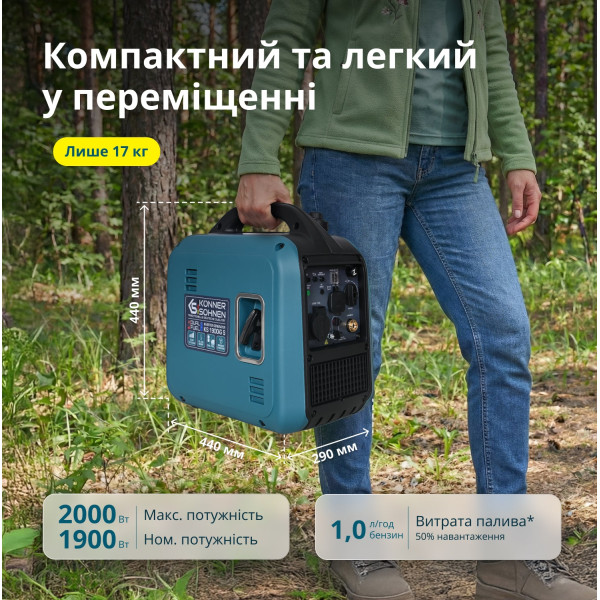 Інверторний Генератор (газ/бензин) KS 1900iG S