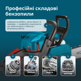 Бензинова пила KS CS40G-20 - 7